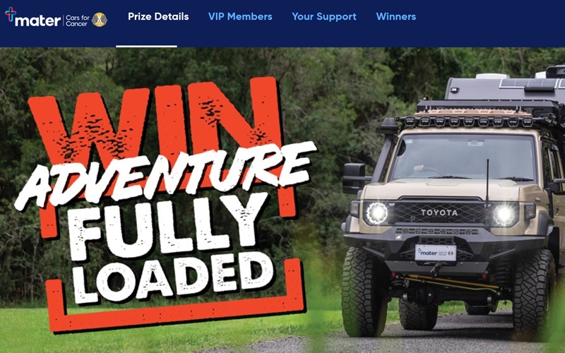 Mater Cars for Cancer charity prize draw Australia 2026