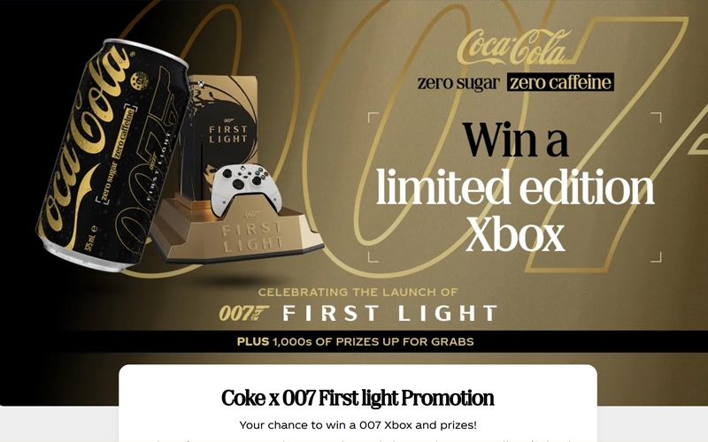 Coca-cola Promotion: Coca-cola Zero Sugar Zero Caffeine X 007 Promotion 2026